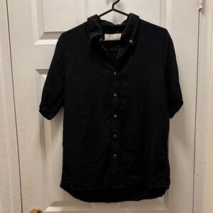 Abercrombie & Fitch Classic Black Linen Button Down Shirt